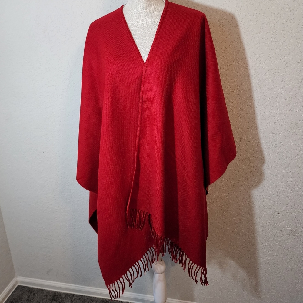 Red Open-Front Cardigan Style Wrap Cover